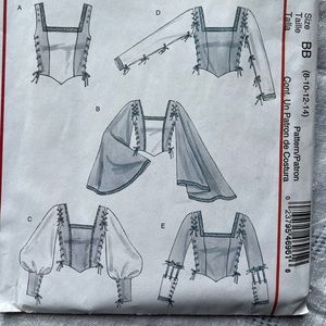 McCalls Sewing Pattern Renaissance Blouse Combo